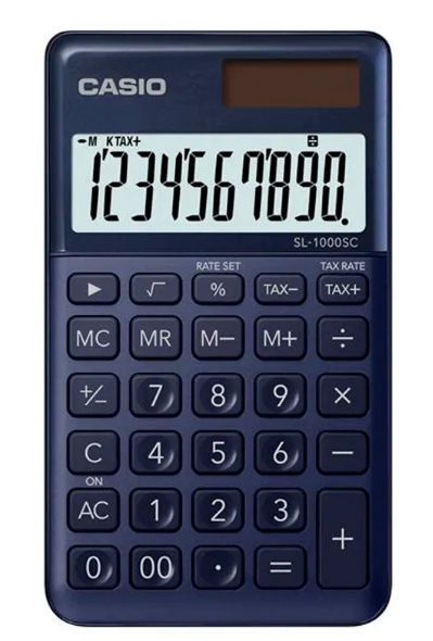 Калькулятор кишеньковий 10 розрядів темно-синій Casio (SL-1000SC-NY-W-EP)